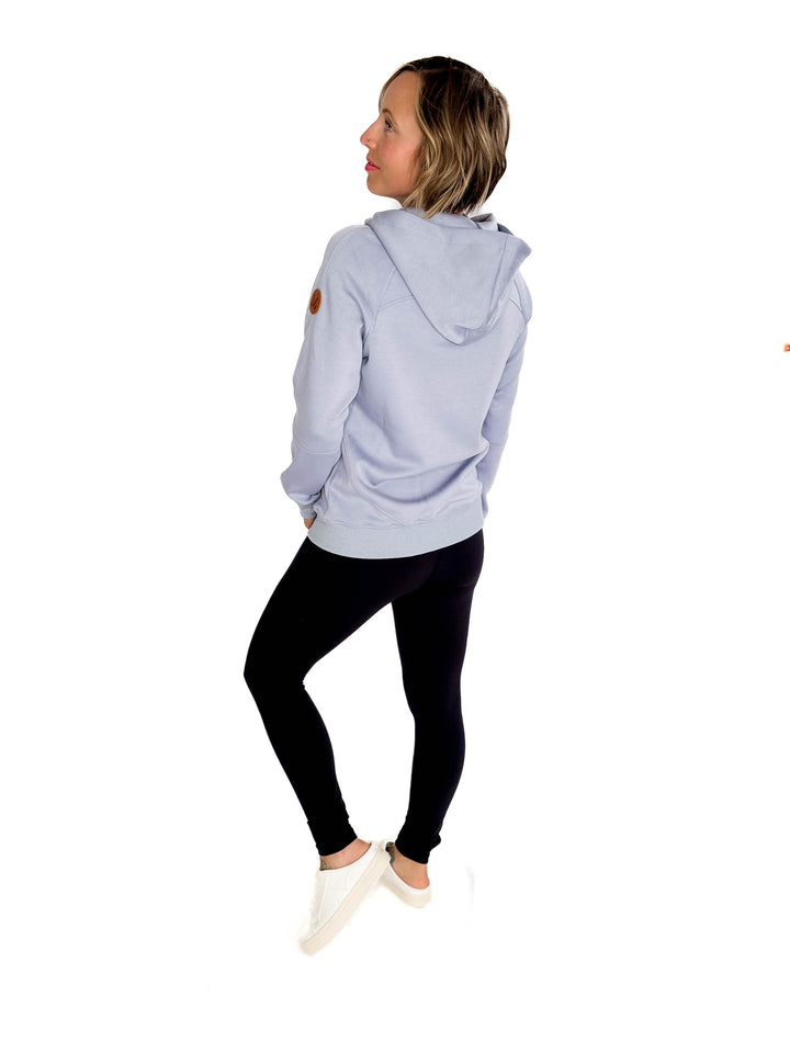 MICHELLE MAE Darcee Scuba Full Zip- DUSTY BLUE-FINAL SALE
