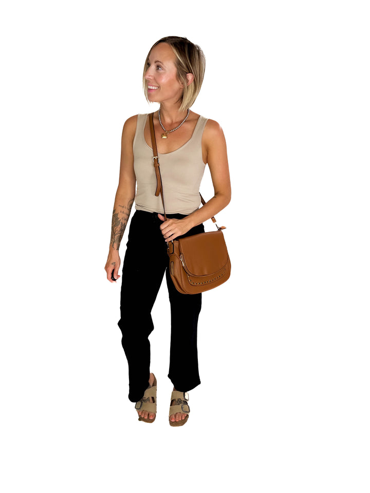 Monet Crossbody Messenger Bag- BROWN-FINAL SALE