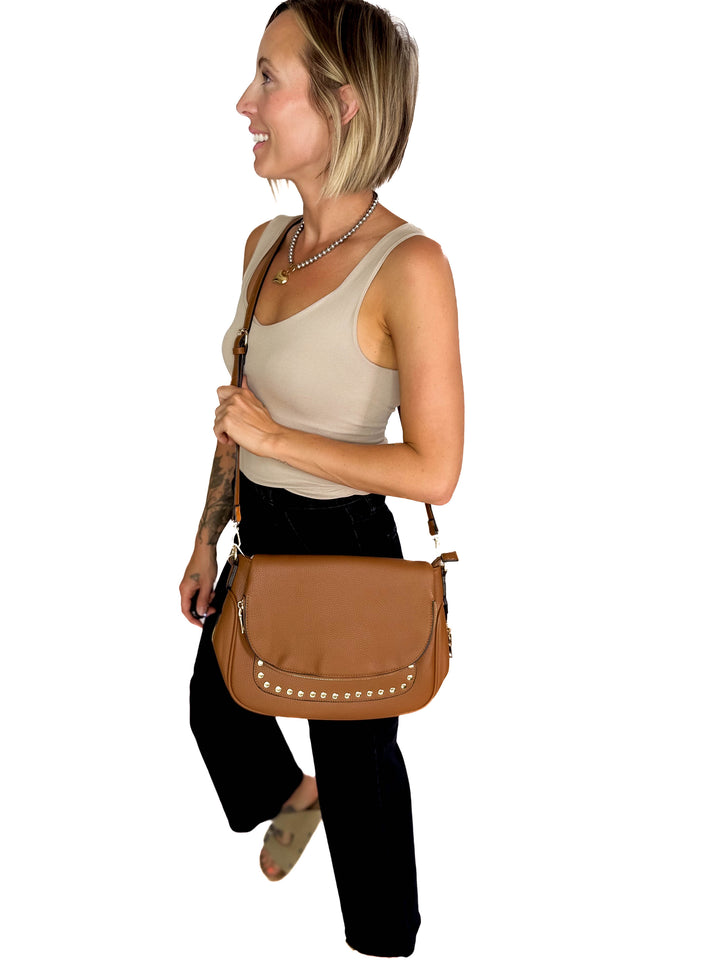 Monet Crossbody Messenger Bag- BROWN-FINAL SALE
