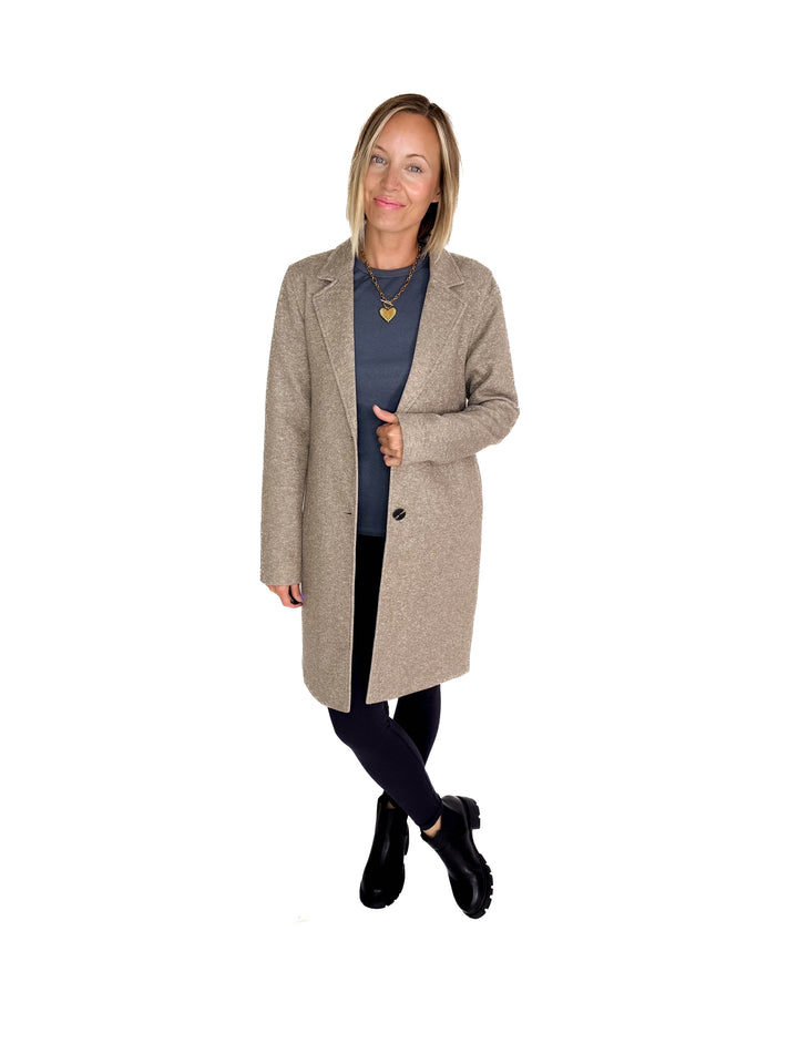 ONLY Carrie Long Coat- WALNUT MELANGE-FINAL SALE