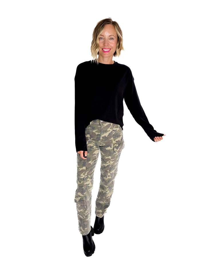NOISY MAY Organic Cotton Marca Long Sleeve- BLACK-FINAL SALE