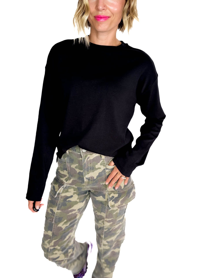 NOISY MAY Organic Cotton Marca Long Sleeve- BLACK-FINAL SALE
