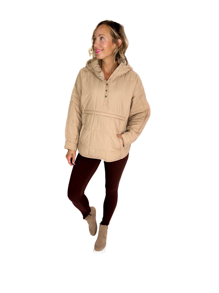 Peyton Puffer Jacket- OATMEAL-FINAL SALE
