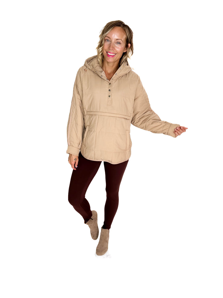 Peyton Puffer Jacket- OATMEAL-FINAL SALE