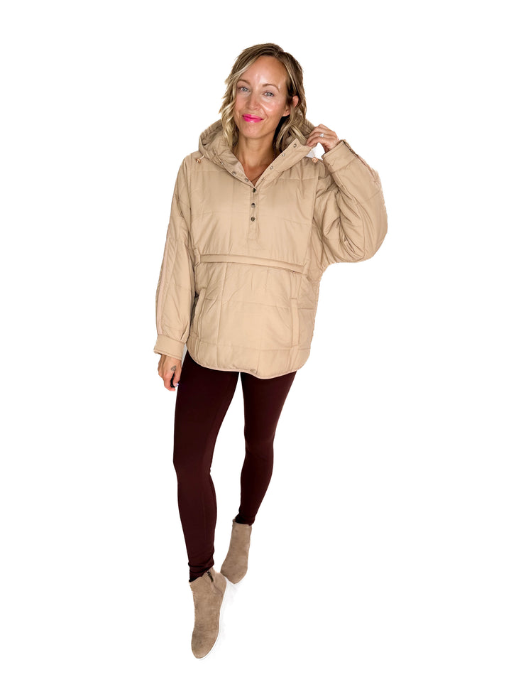 Peyton Puffer Jacket- OATMEAL-FINAL SALE