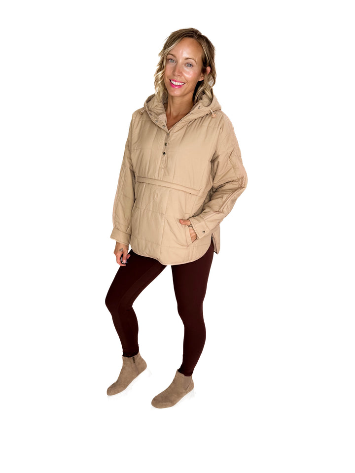 Peyton Puffer Jacket- OATMEAL-FINAL SALE