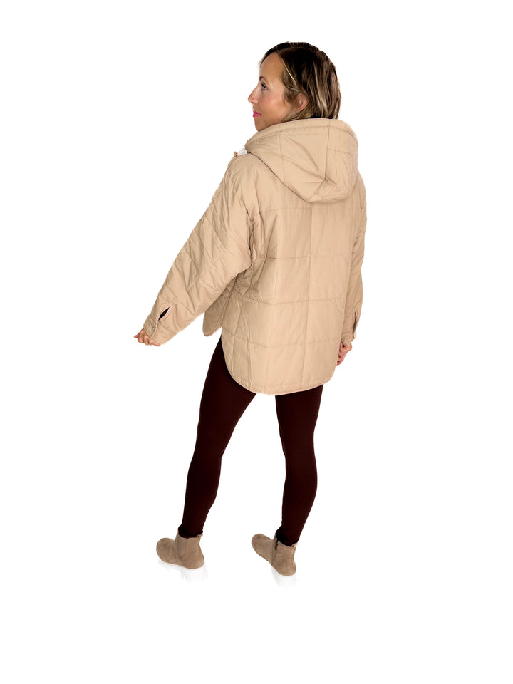 Peyton Puffer Jacket- OATMEAL-FINAL SALE