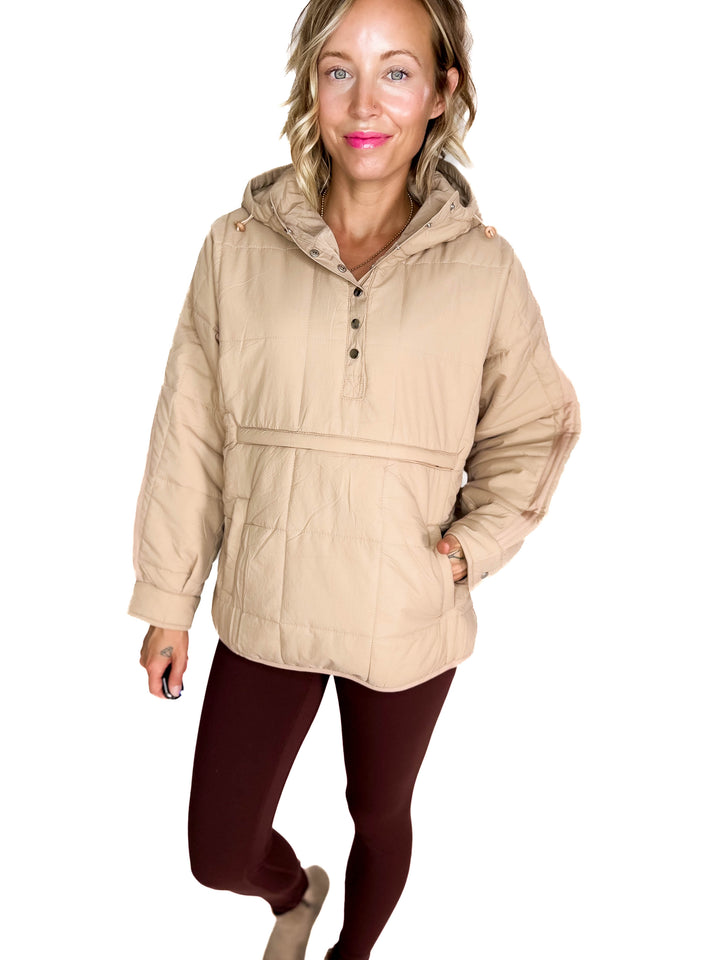 Peyton Puffer Jacket- OATMEAL-FINAL SALE
