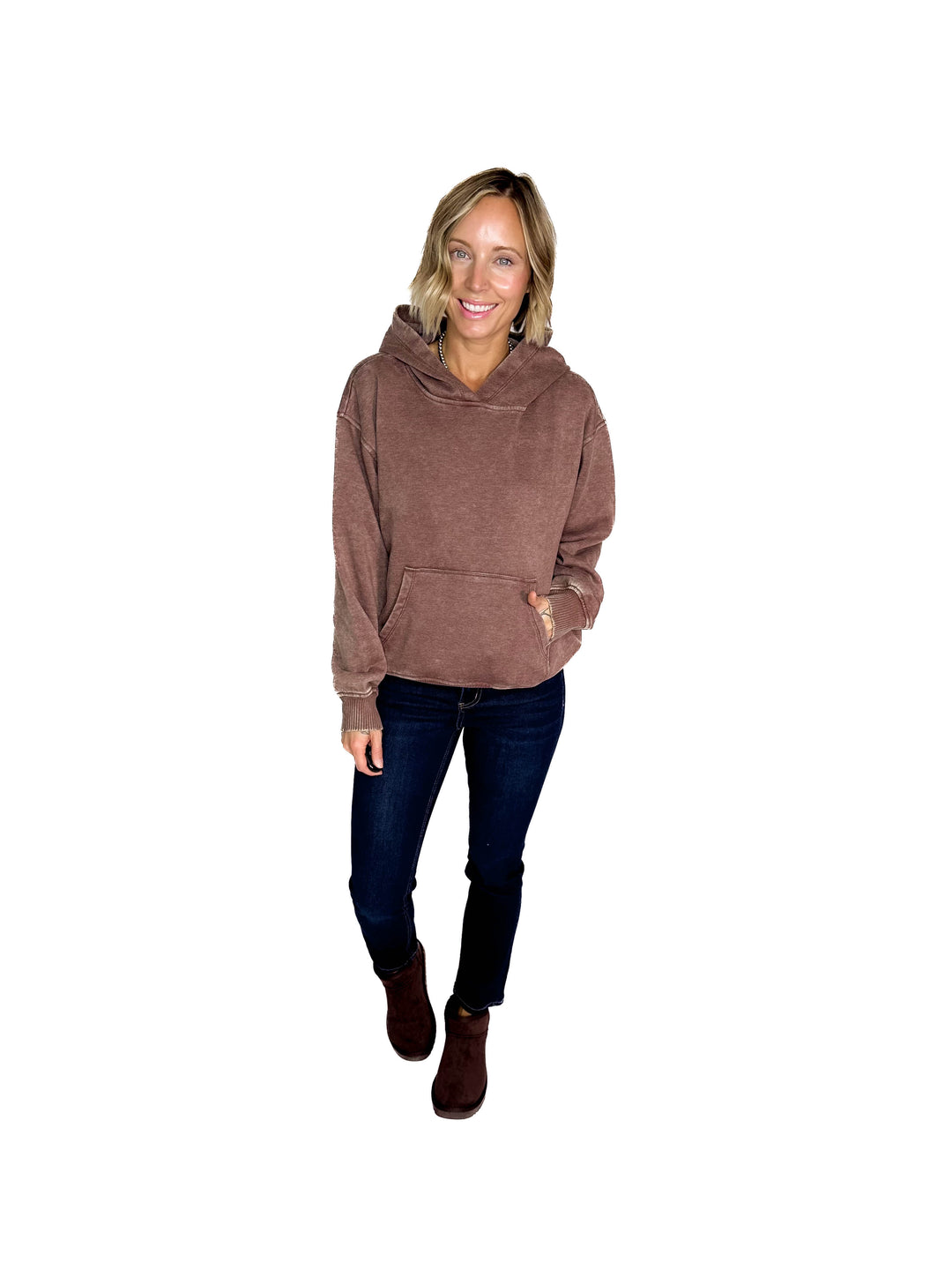 Sweater Weather Washed Hoodie- ESPRESSO