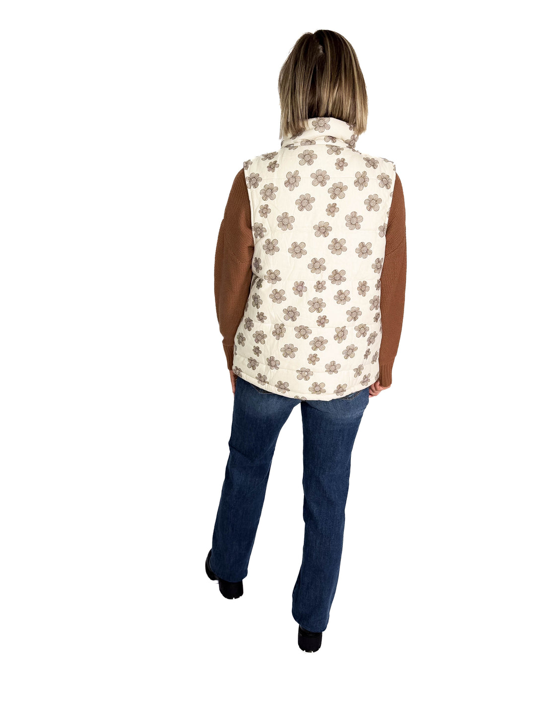 Noah Florah Padded Vest- ECRU