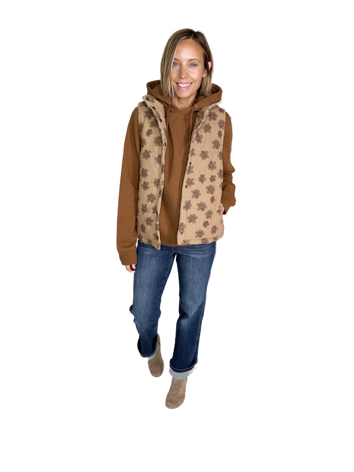 Noah Florah Padded Vest- MOCHA