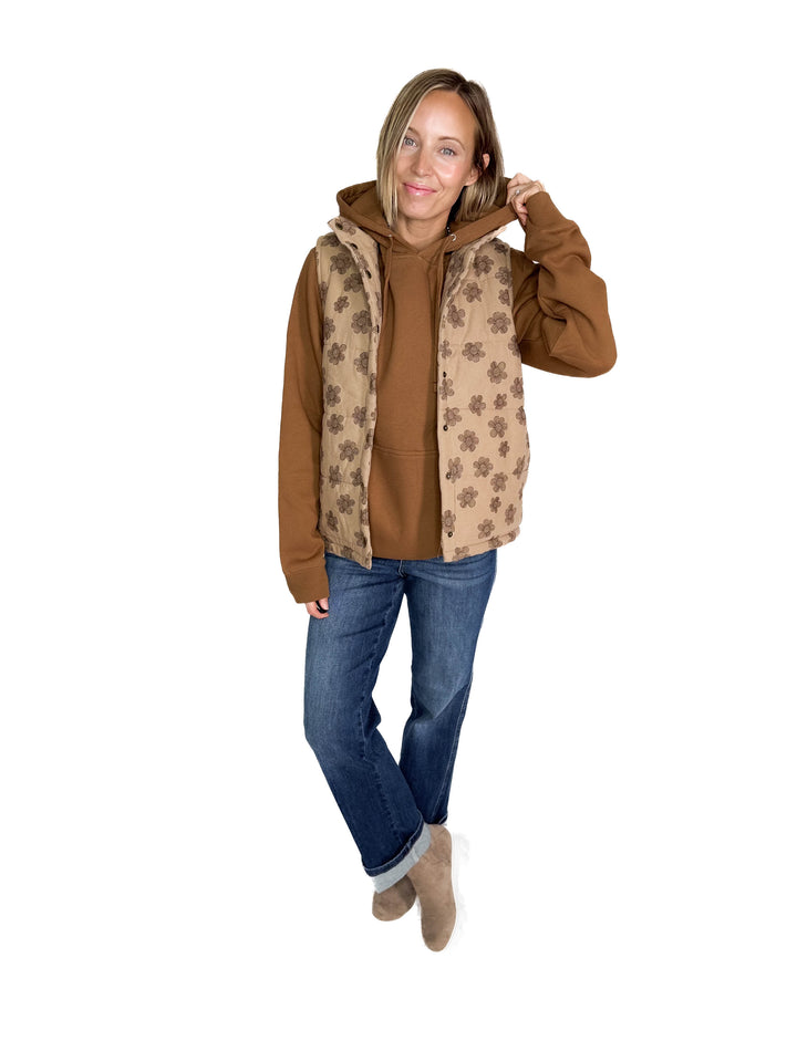 Noah Florah Padded Vest- MOCHA