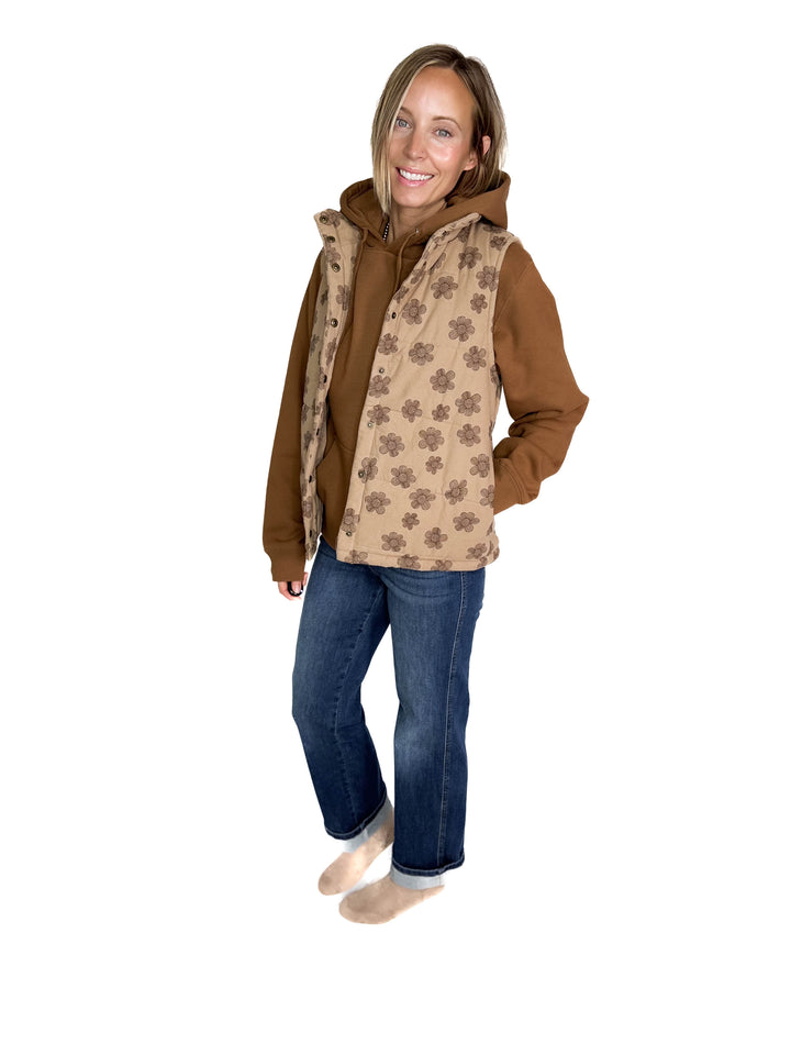 Noah Florah Padded Vest- MOCHA