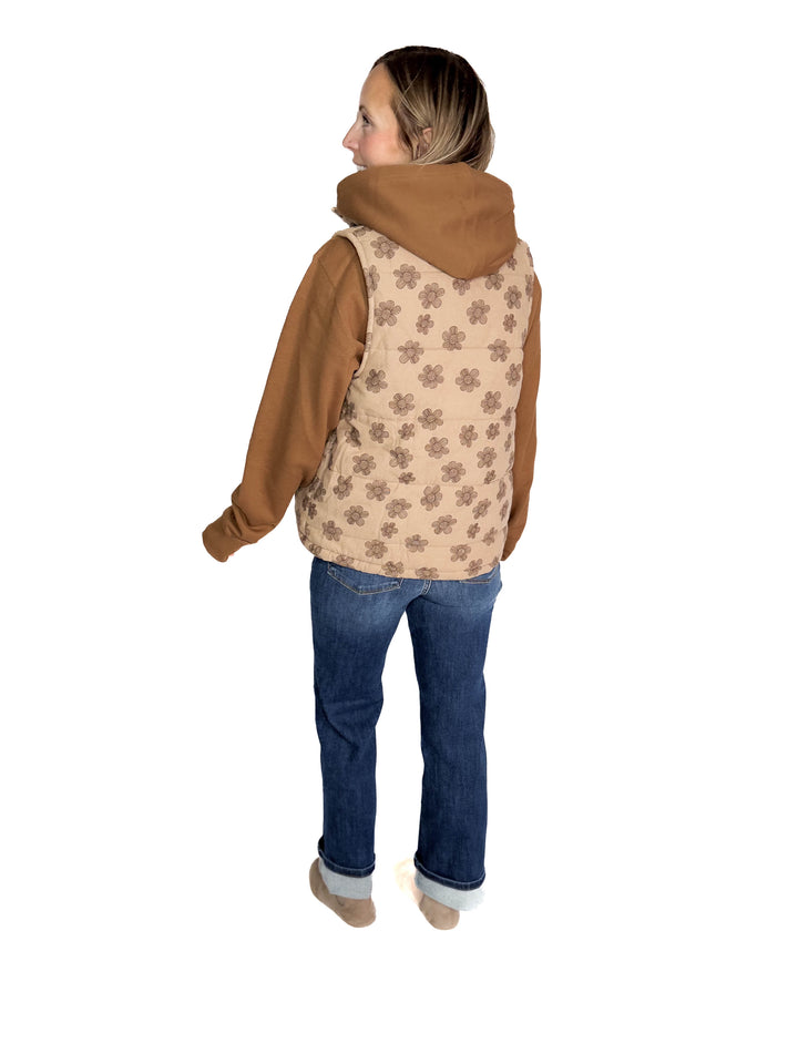 Noah Florah Padded Vest- MOCHA