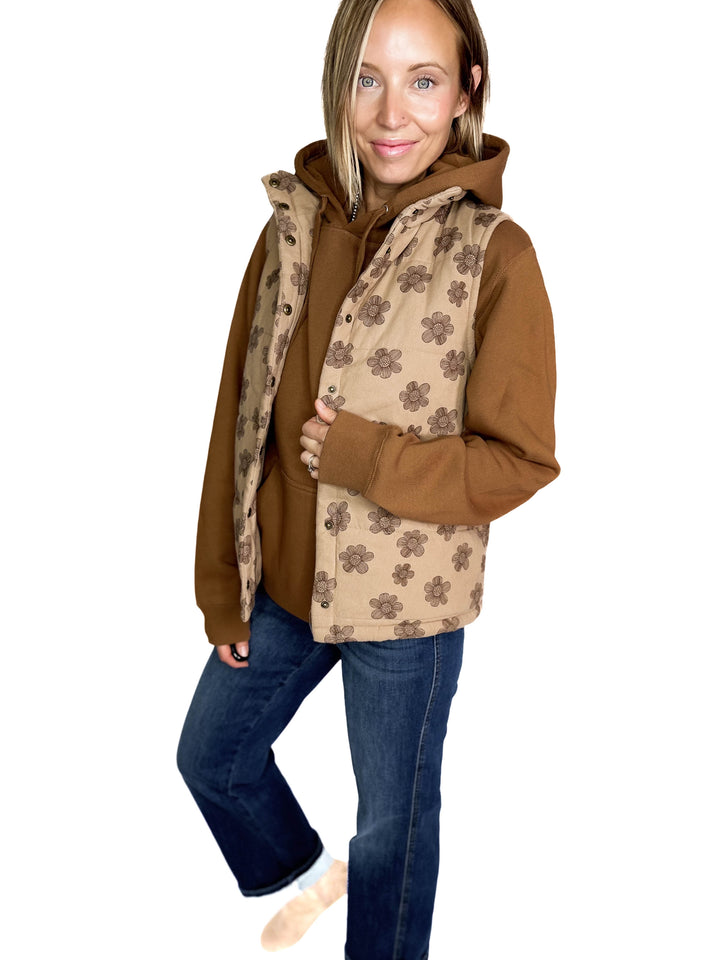 Noah Florah Padded Vest- MOCHA