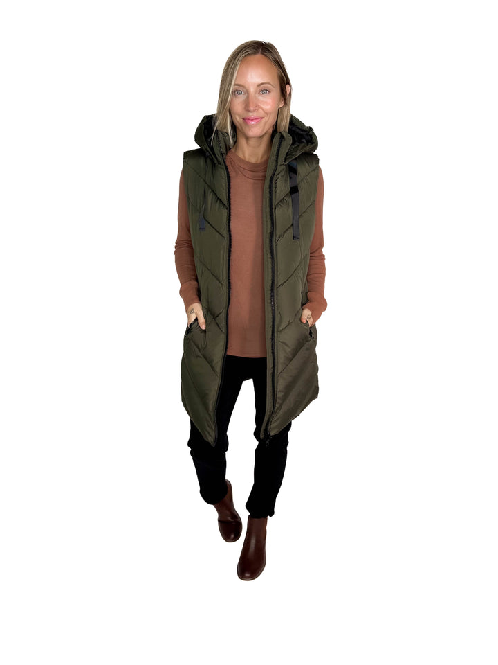 ONLY Skylar Hooded Vest- FOREST NIGHT