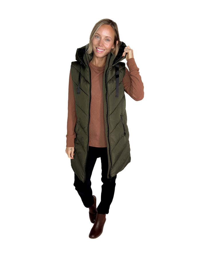 ONLY Skylar Hooded Vest- FOREST NIGHT