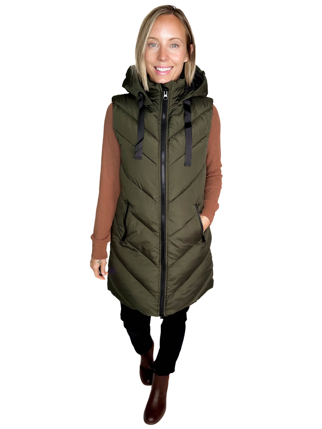 ONLY Skylar Hooded Vest- FOREST NIGHT