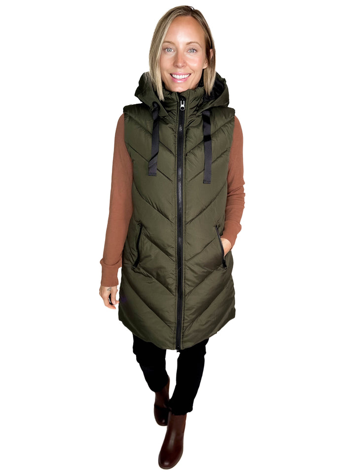 ONLY Skylar Hooded Vest- FOREST NIGHT
