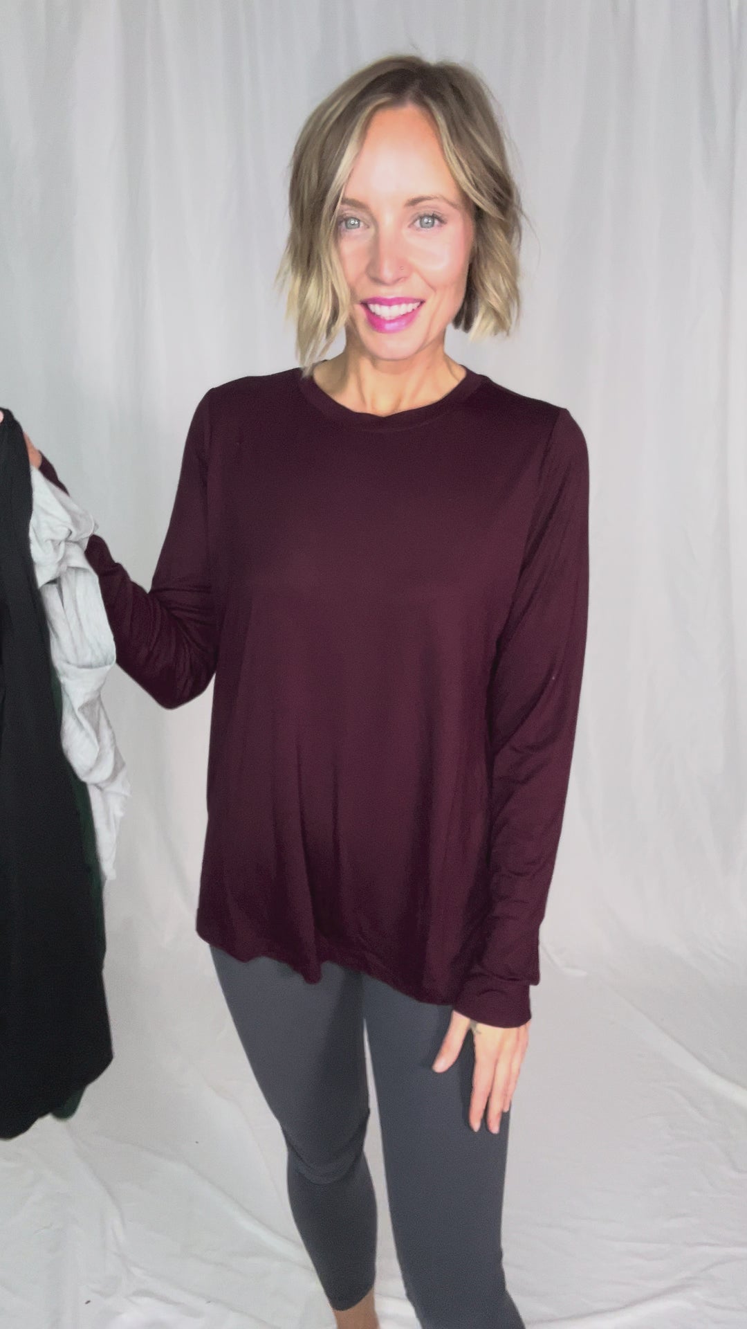 Natalie Modal Long Sleeve Top- BLACK