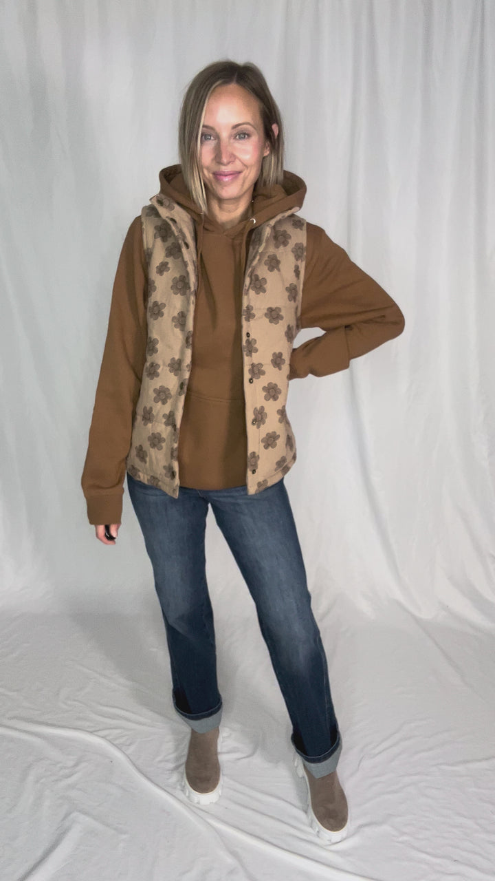 Noah Florah Padded Vest- MOCHA