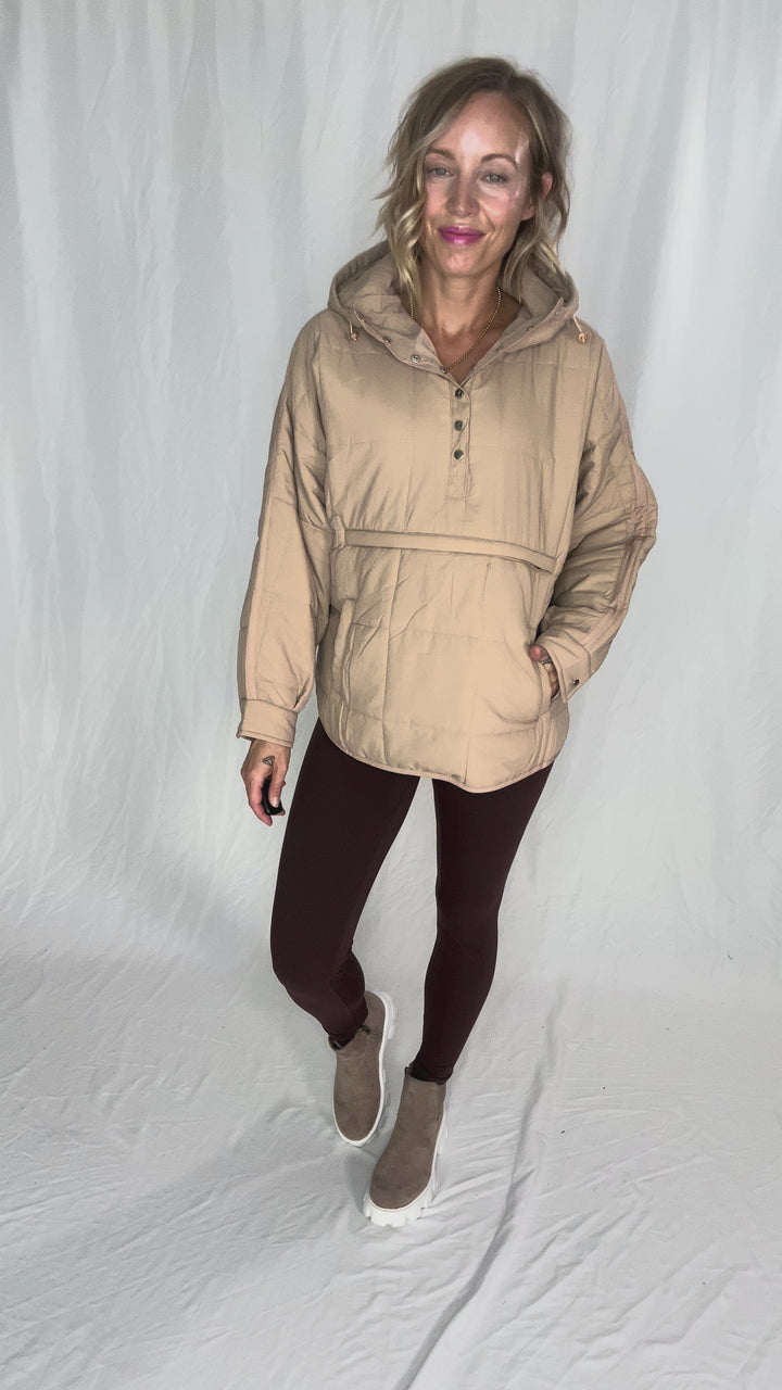 Peyton Puffer Jacket- OATMEAL-FINAL SALE