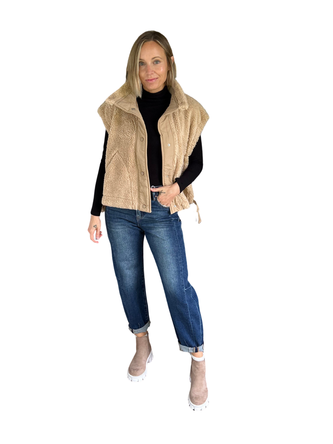 Toasty Sherpa Vest- BEIGE