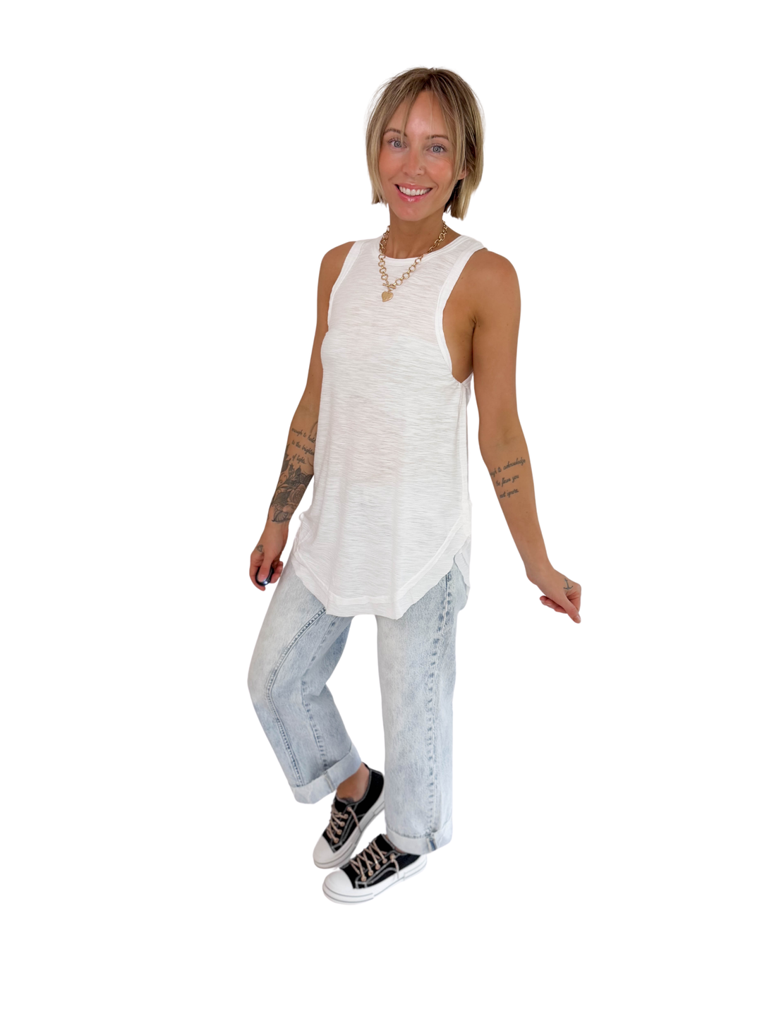 Bree Flowy Tank- WHITE