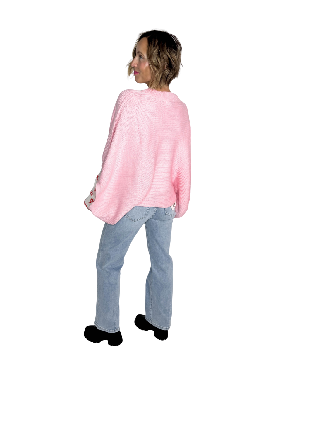 Meg Poncho Pullover- PINK