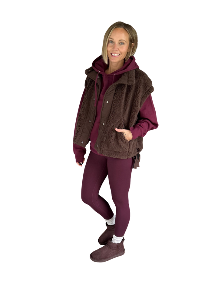 Toasty Sherpa Vest- BROWN