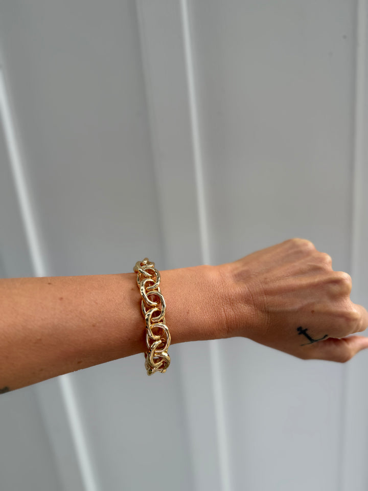Tiva Link Chain Stretch Bracelet- GOLD