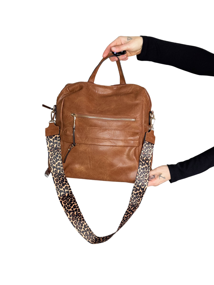 Amelia Convertible Backpack- BROWN