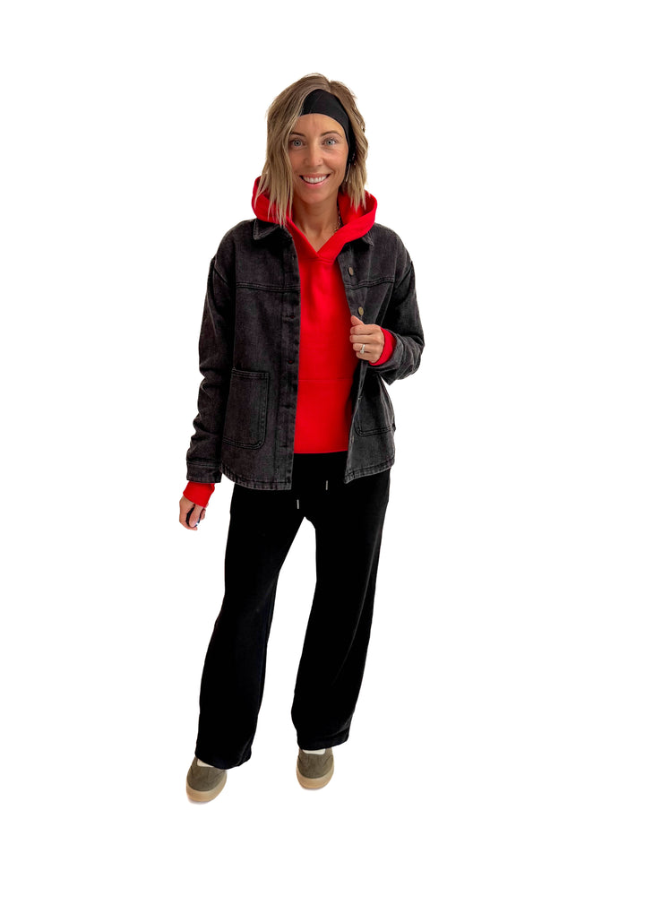 Patina Vintage Denim Jacket- BLACK