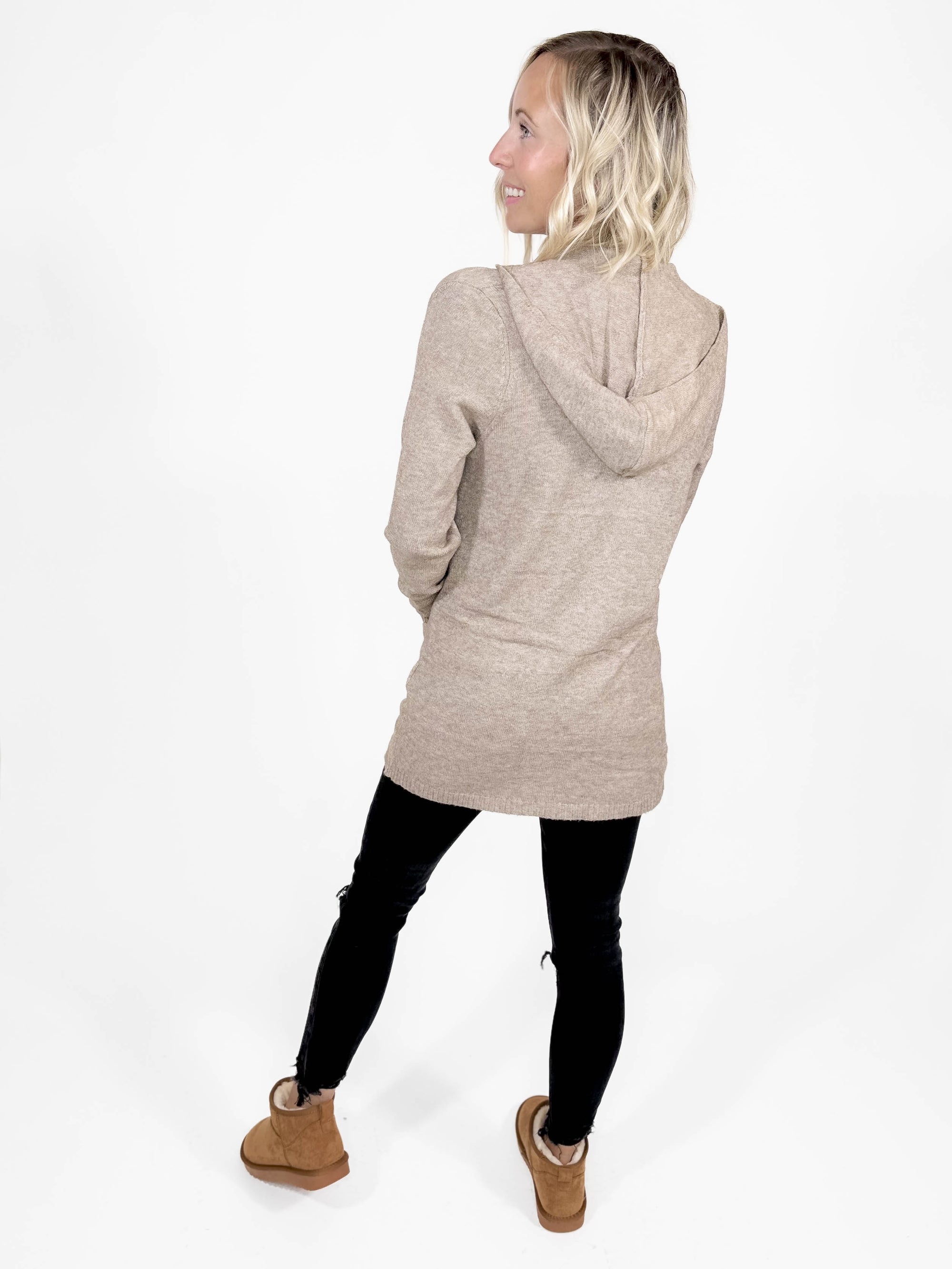 ONLY Lesly Hooded Cardigan- WALNUT MELANGE-FINAL SALE