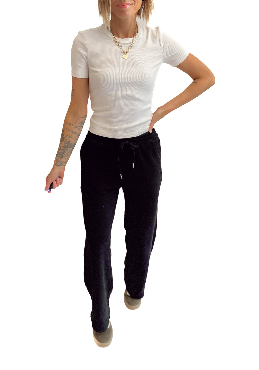 Bliss Brushed Fleece Lounge Pants- BLACK