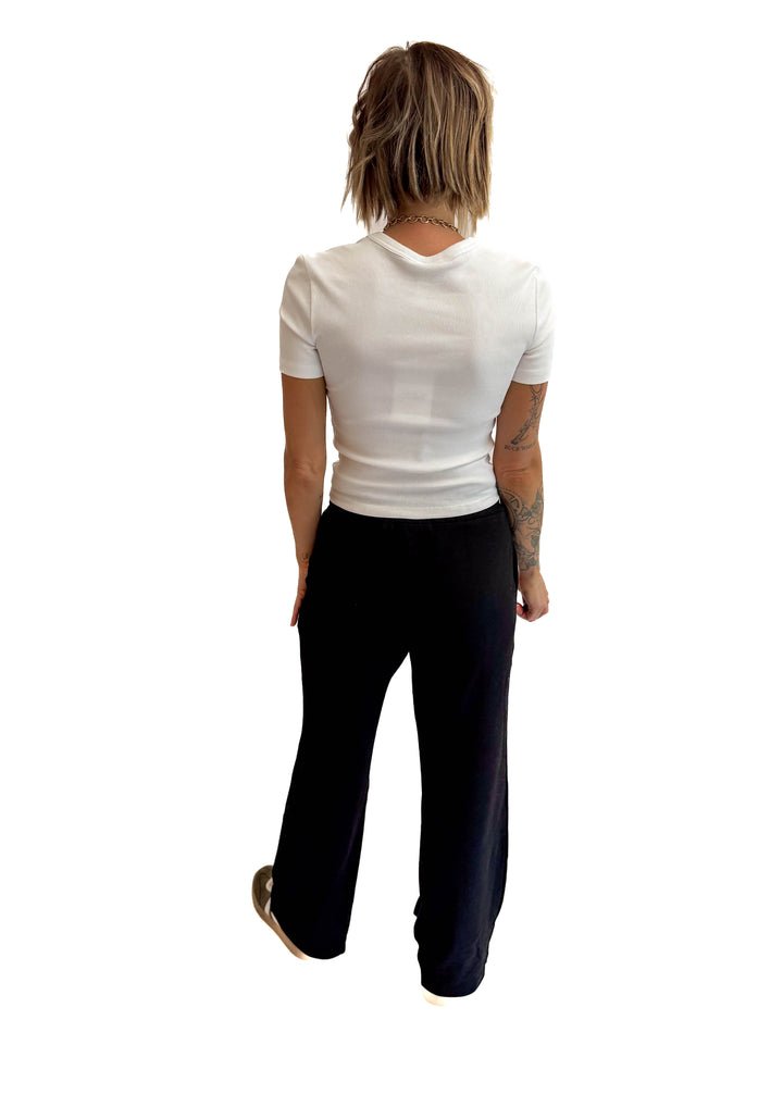 Bliss Brushed Fleece Lounge Pants- BLACK