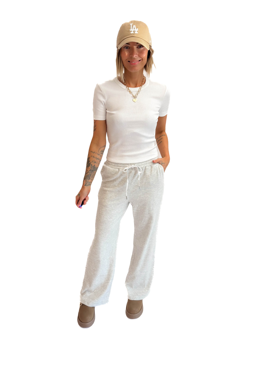 Bliss Brushed Fleece Lounge Pants- GREY