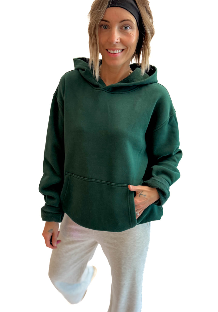 Dami Cloud Fleece Hoodie- HUNTER GREEN