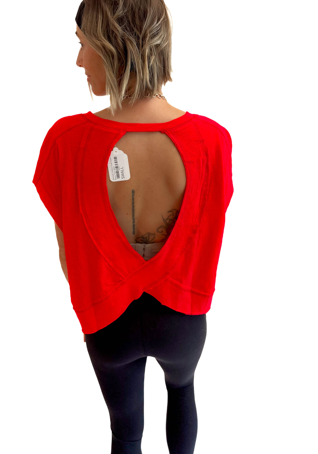 Delilah Cotton Open Back Top- RED