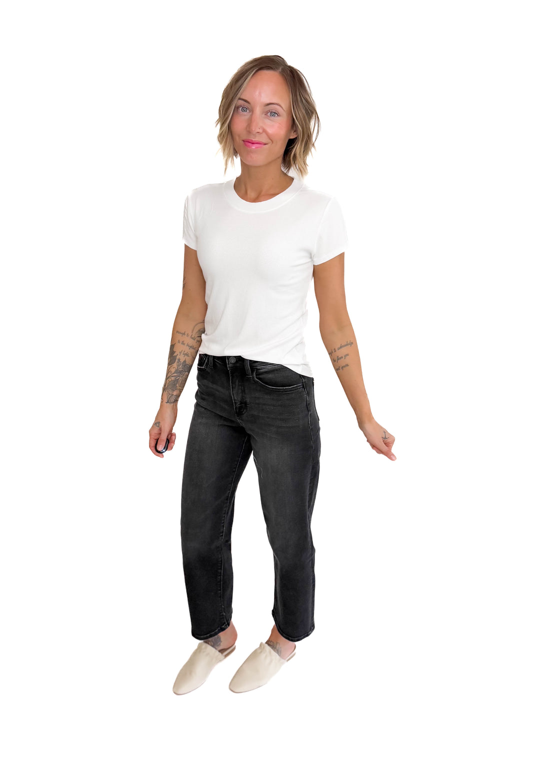 Colette Classic Ribbed T-Shirt-OFF WHITE