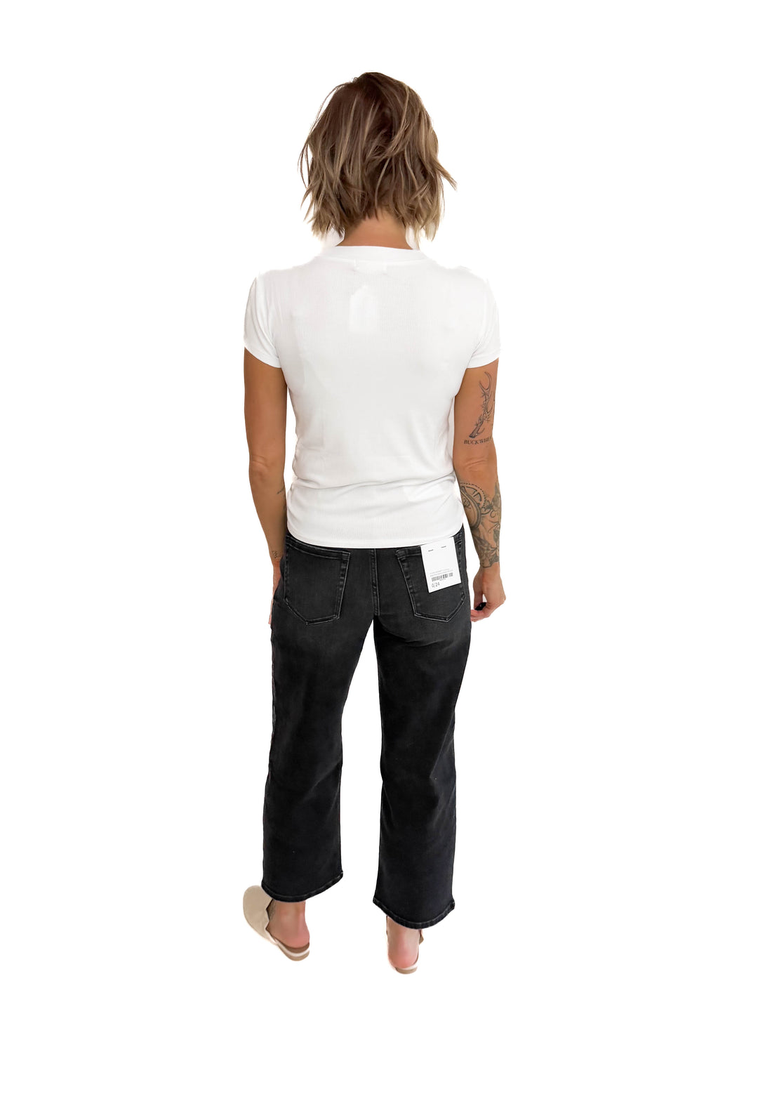 Colette Classic Ribbed T-Shirt-OFF WHITE