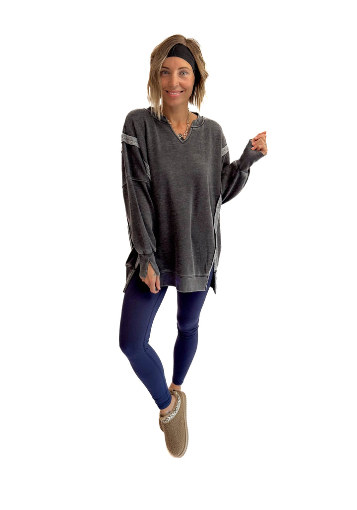 The Comfy Cut Sweatshirt- BLACK