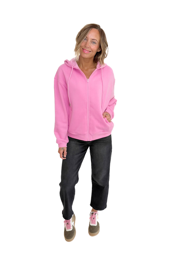 Baillie Premium Cloud Fleece Zip Hoodie- PINK
