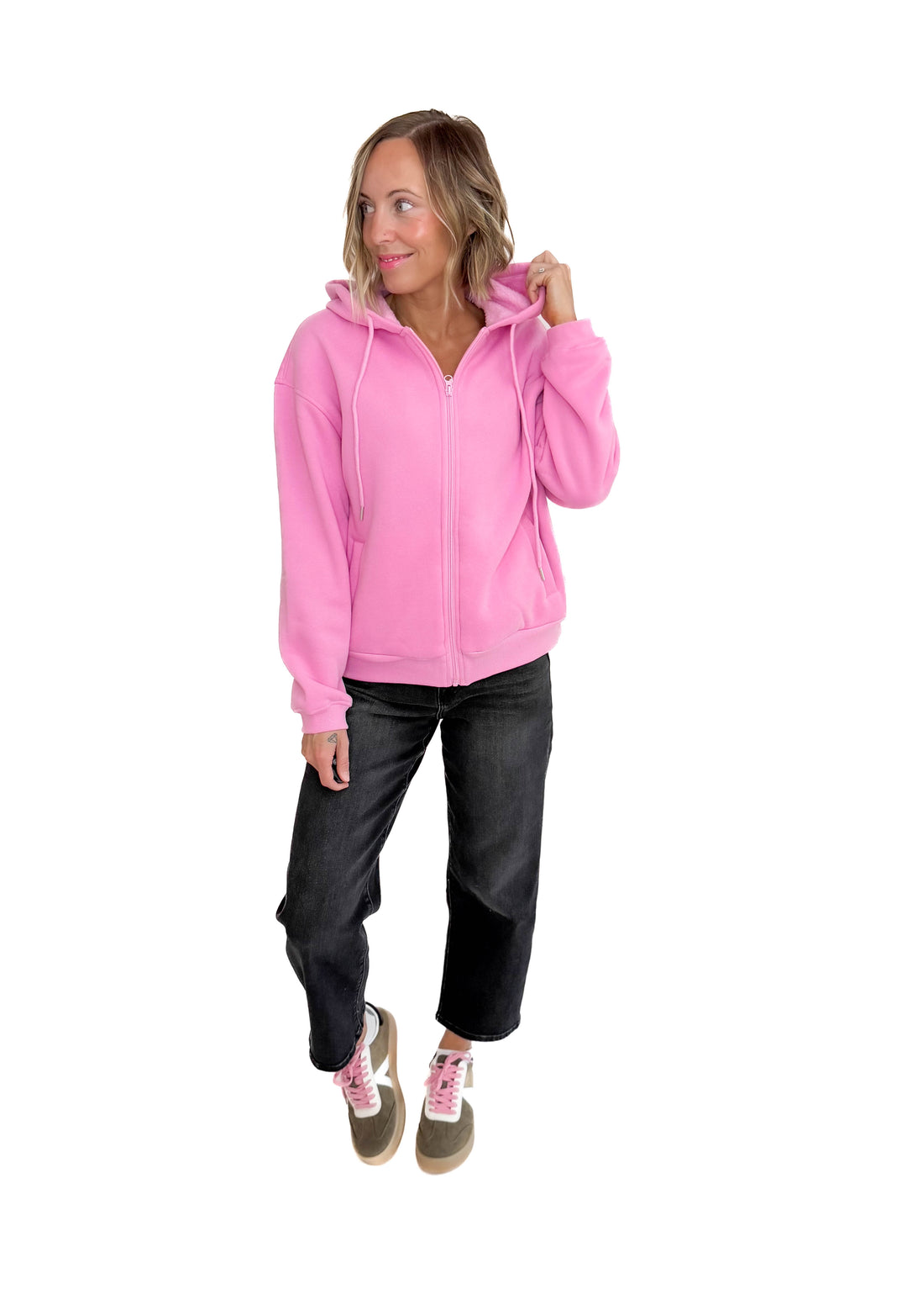 Baillie Premium Cloud Fleece Zip Hoodie- PINK