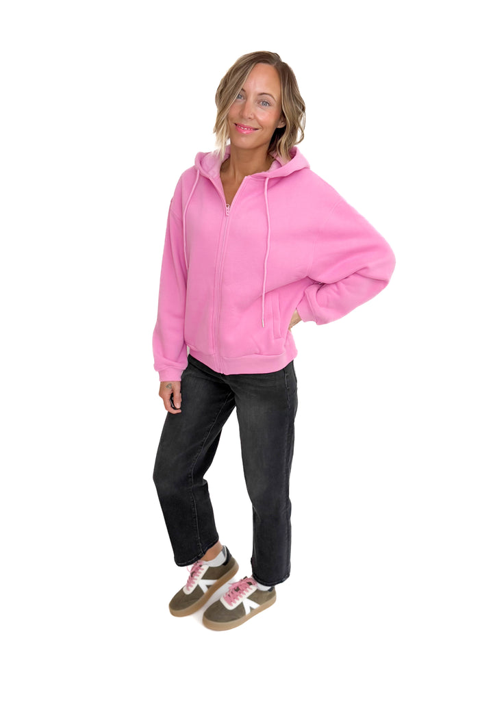 Baillie Premium Cloud Fleece Zip Hoodie- PINK