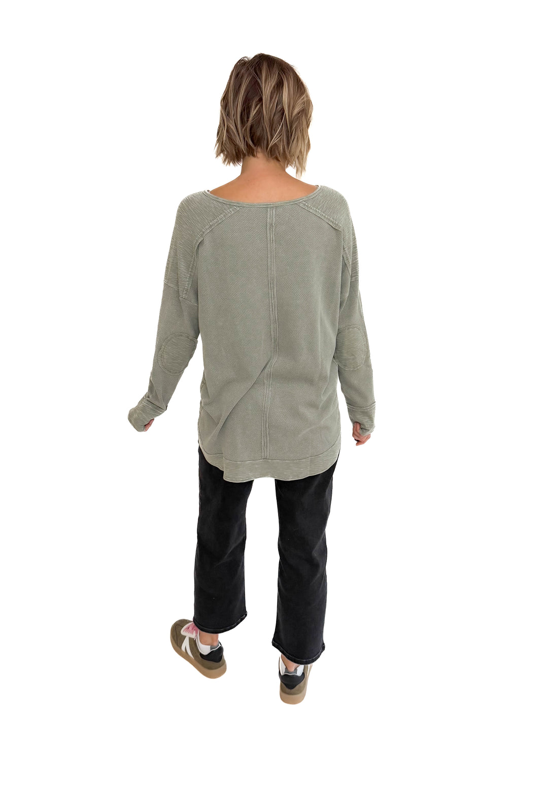Shawna Waffle Long Sleeve Tunic- STONE