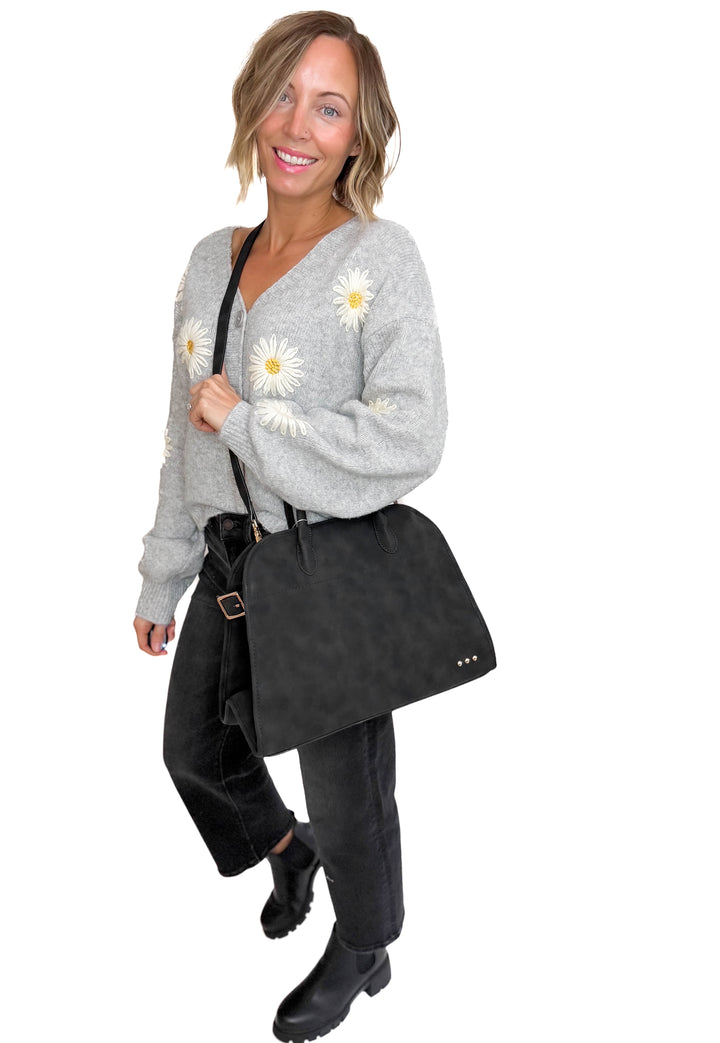 Nirvana Nubuck Tote- BLACK