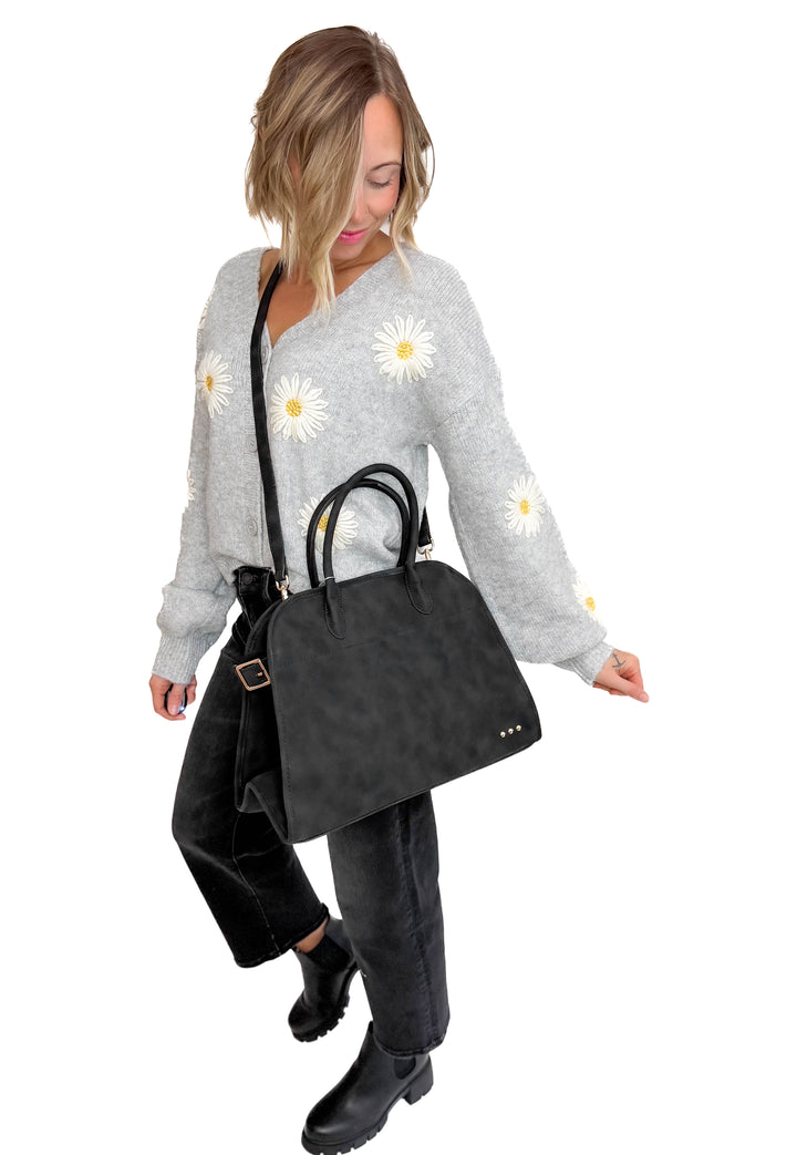 Nirvana Nubuck Tote- BLACK