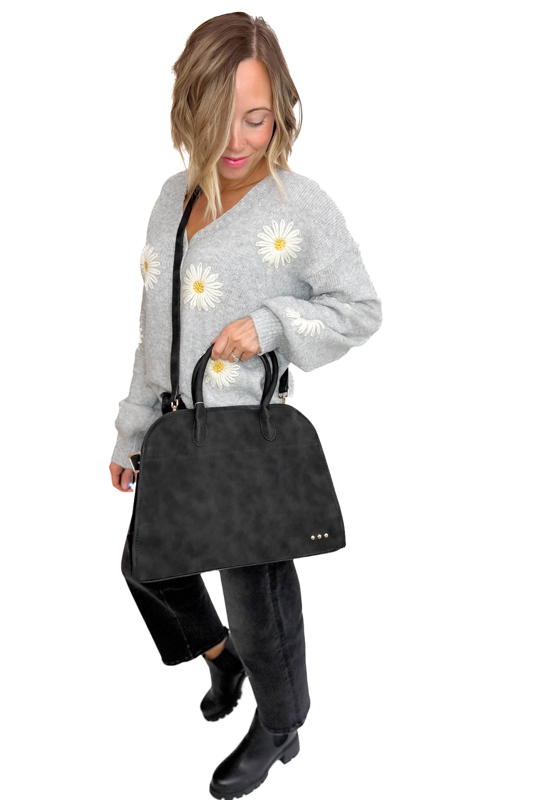 Nirvana Nubuck Tote- BLACK