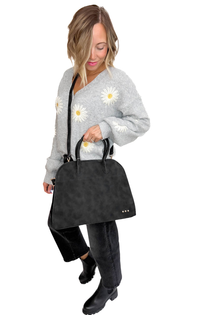 Nirvana Nubuck Tote- BLACK